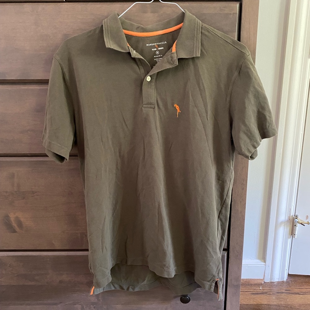 Margaritaville olive green polo